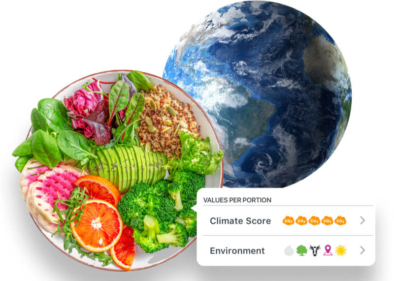 Environmental Impact Scoring with Earth and Food Plate